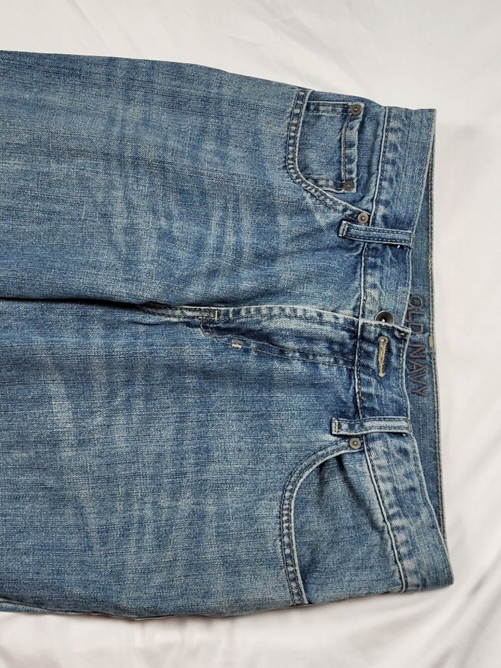 Old Navy Jeans 30x30 Boot Cut Wide Leg Straight Blue Denim Y2k - Picture 2 of 12